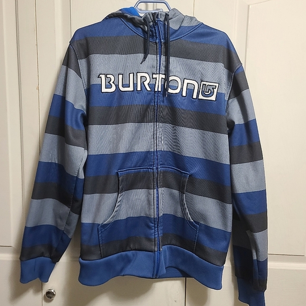 Burton Striped Blue and Gray Hoodie